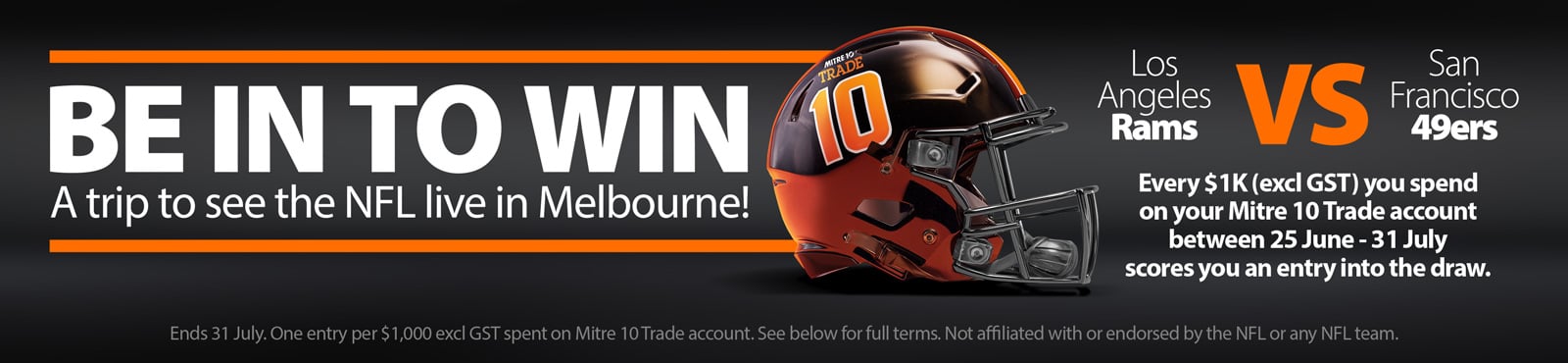Be in to WIN a trip to see the NFL live in Melbourne!