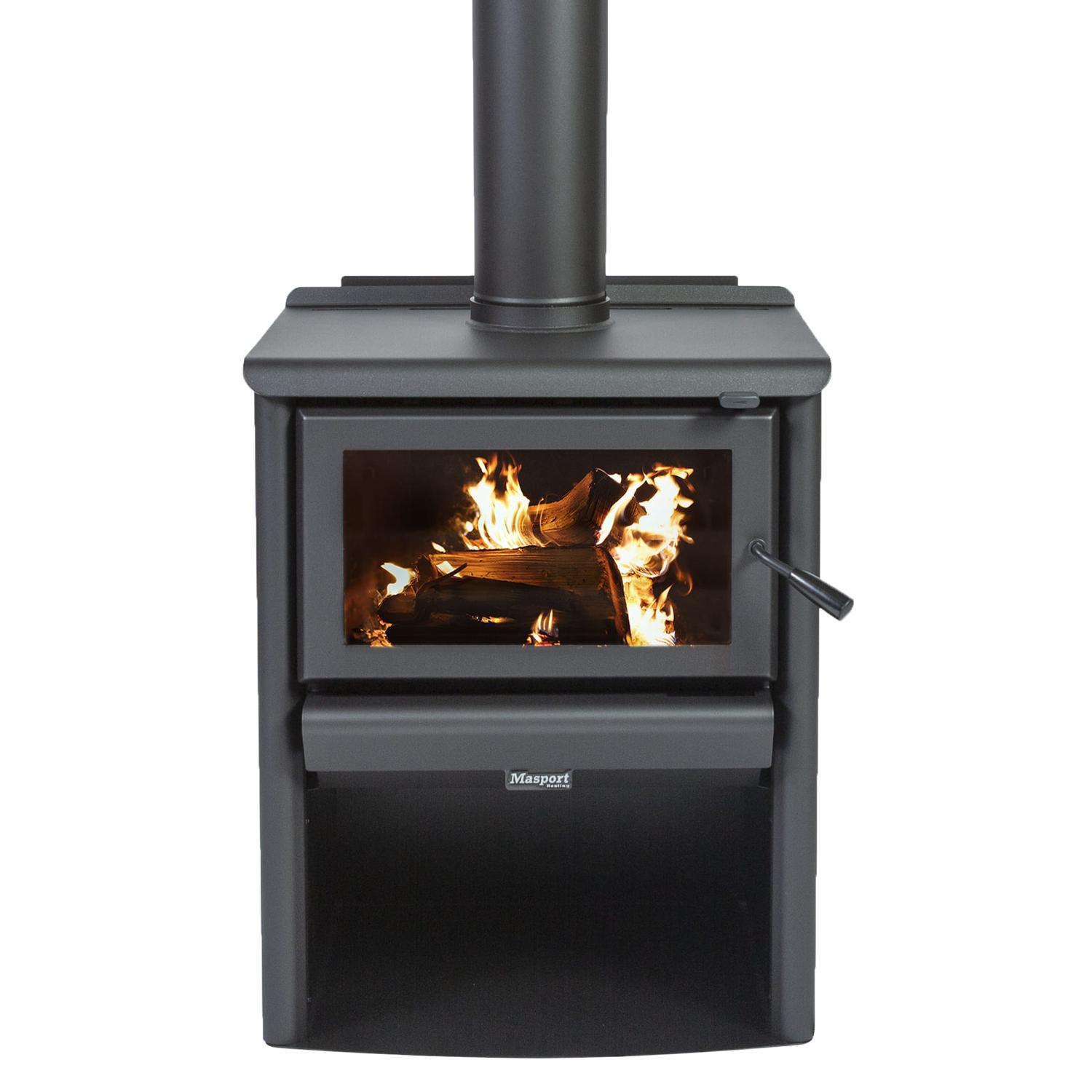 Masport R3000 Freestanding Radiant Wood Fire with Wood Stacker - Wood Fires  | Mitre 10™